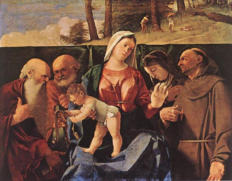 Lorenzo Lotto Madonna and Child with Saints oil painting image